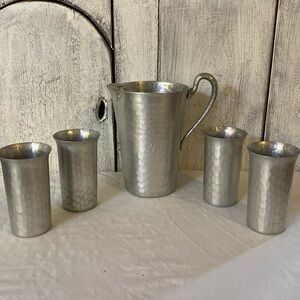 Vintage Everlast Forged Aluminum Pitcher Set MCM 4 cups